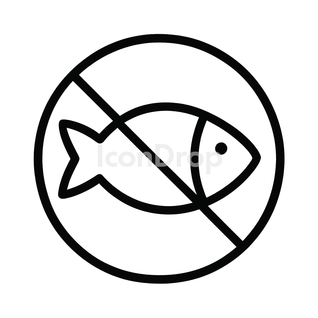 魚禁止のアイコン アウトライン