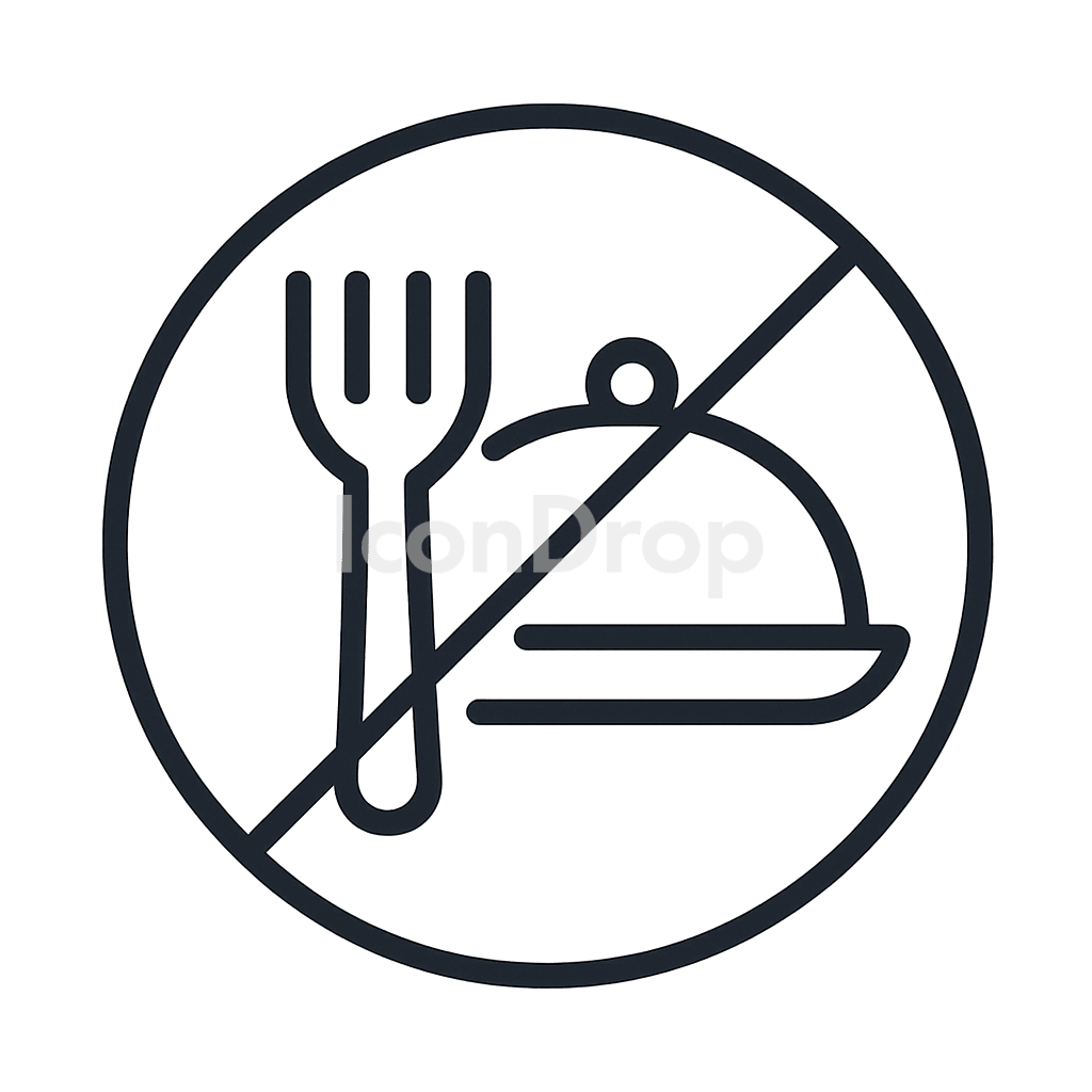 No Food Allowed Icon Outline