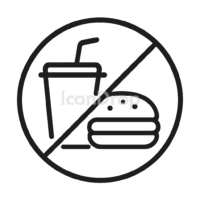 No Food And Drinks Allowed Icon Outline