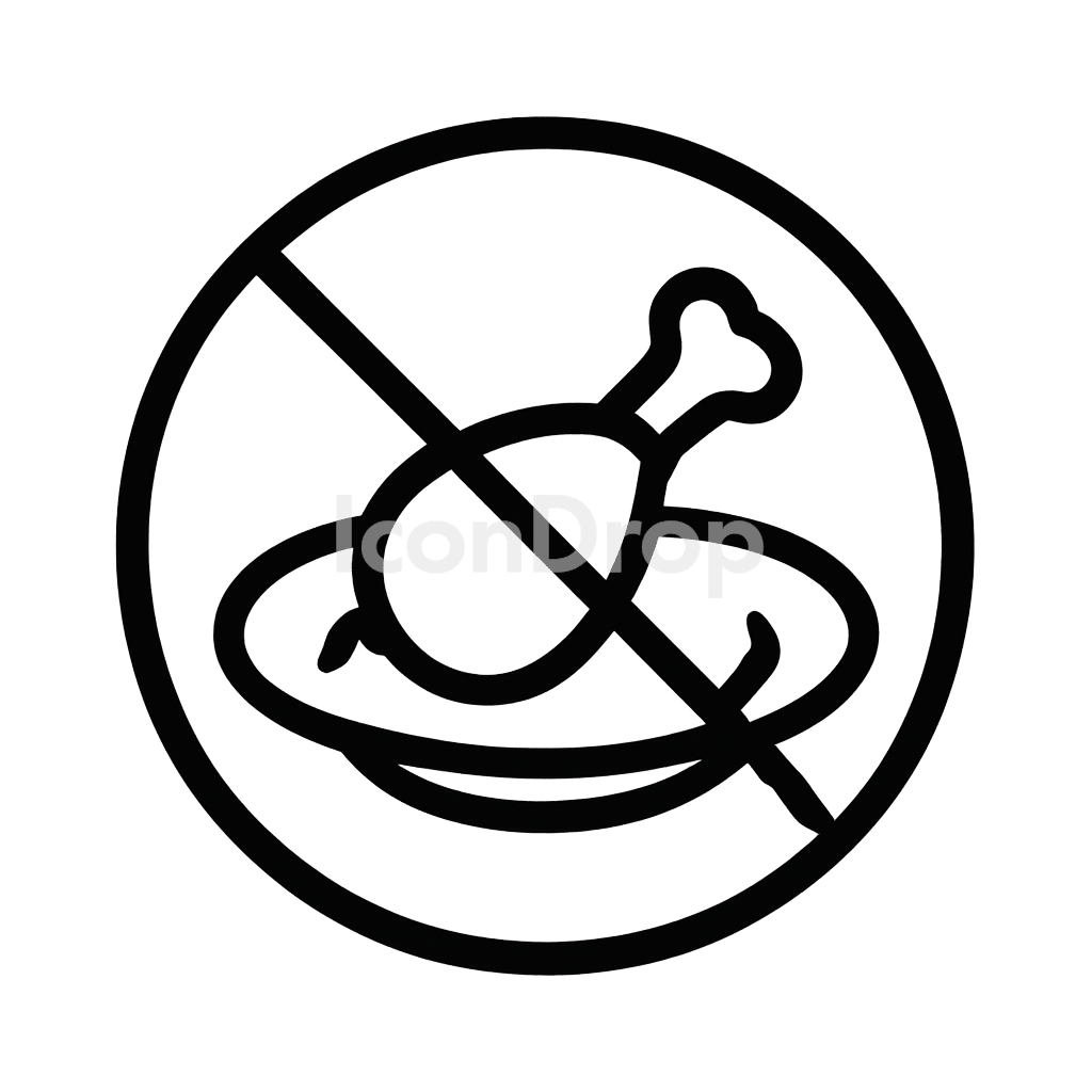 No Food Icon Outline