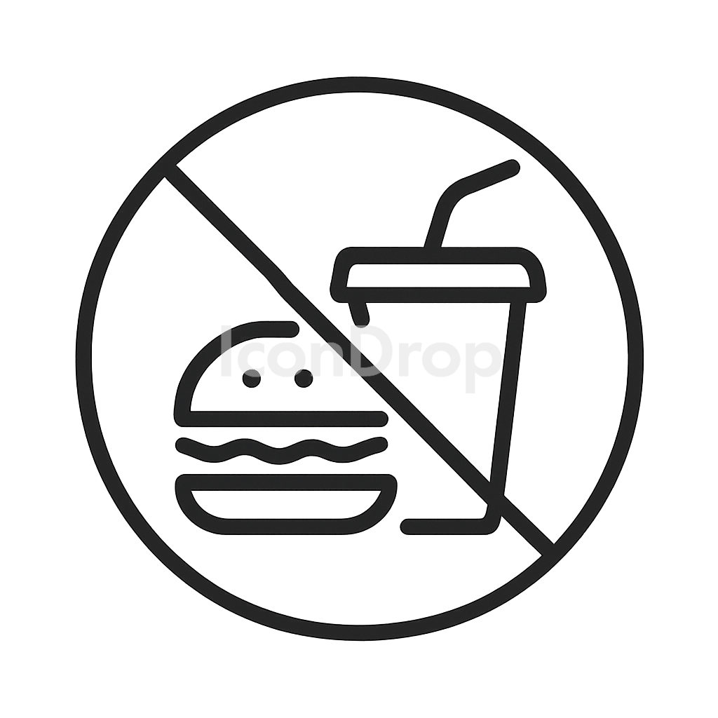 No Food Or Drink Icon Outline