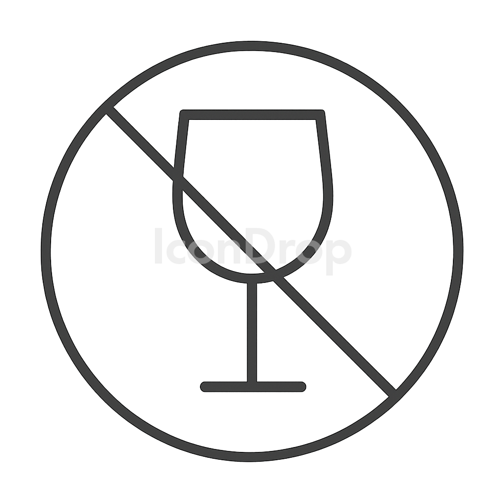 No Glass Icon Outline