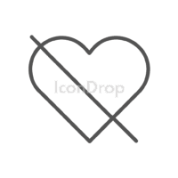 No Heart Icon Outline