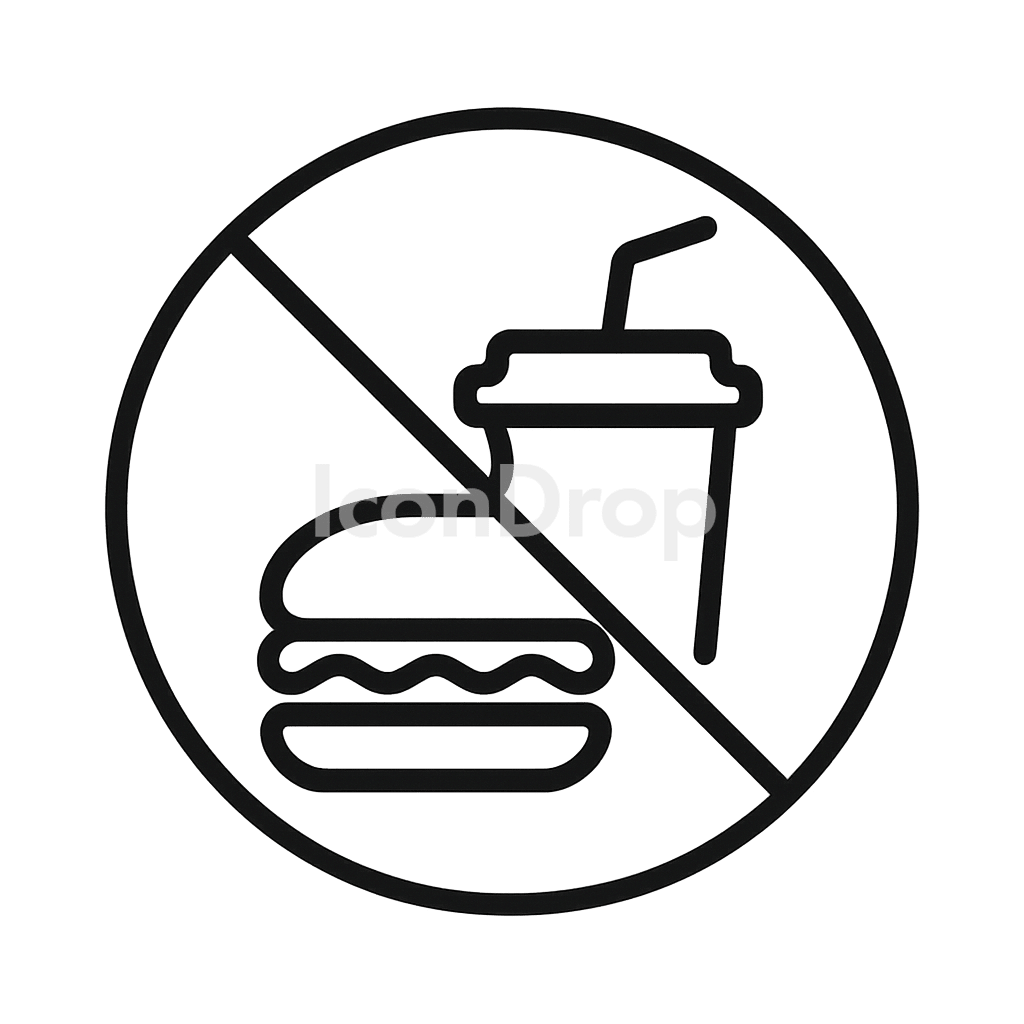 No Junk Food Icon Outline