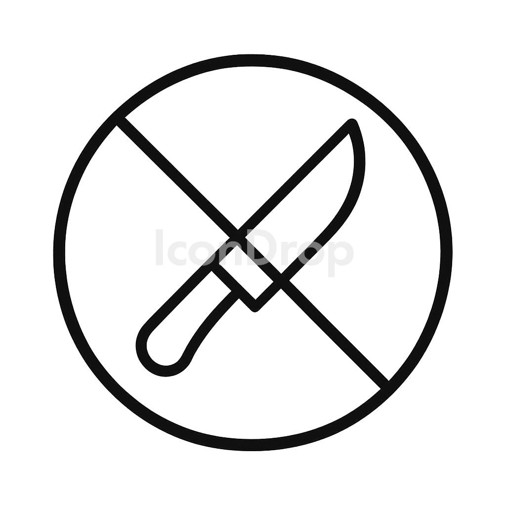 No Knife Icon Outline