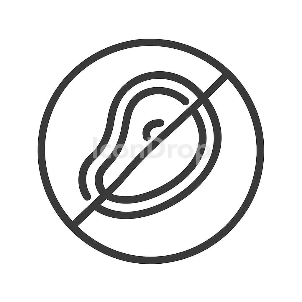 肉禁止のアイコン アウトライン