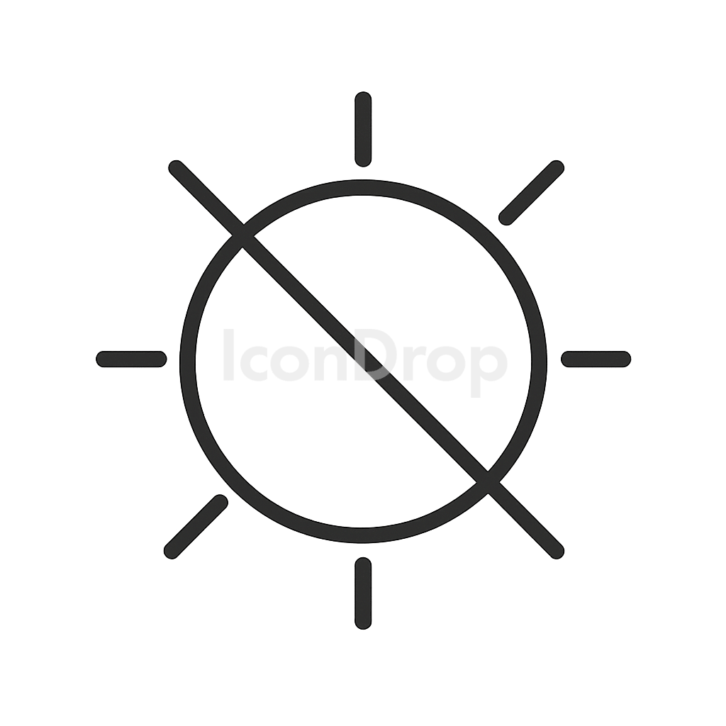 No Sun Icon Outline