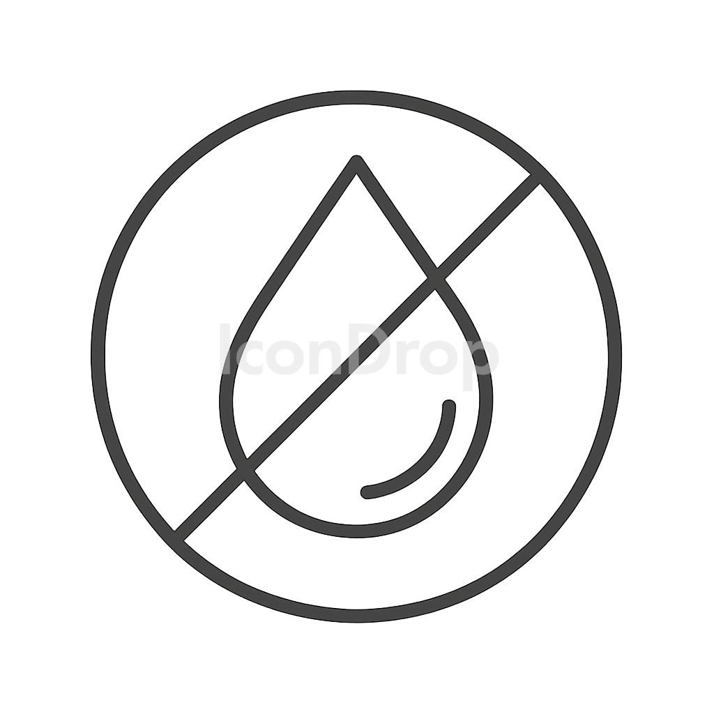 No Water Icon Outline
