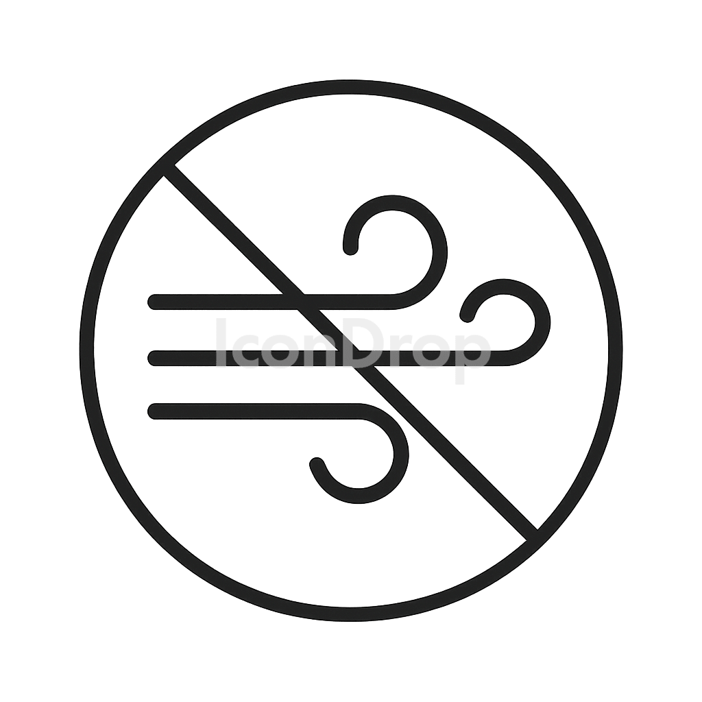 No Wind Icon Outline