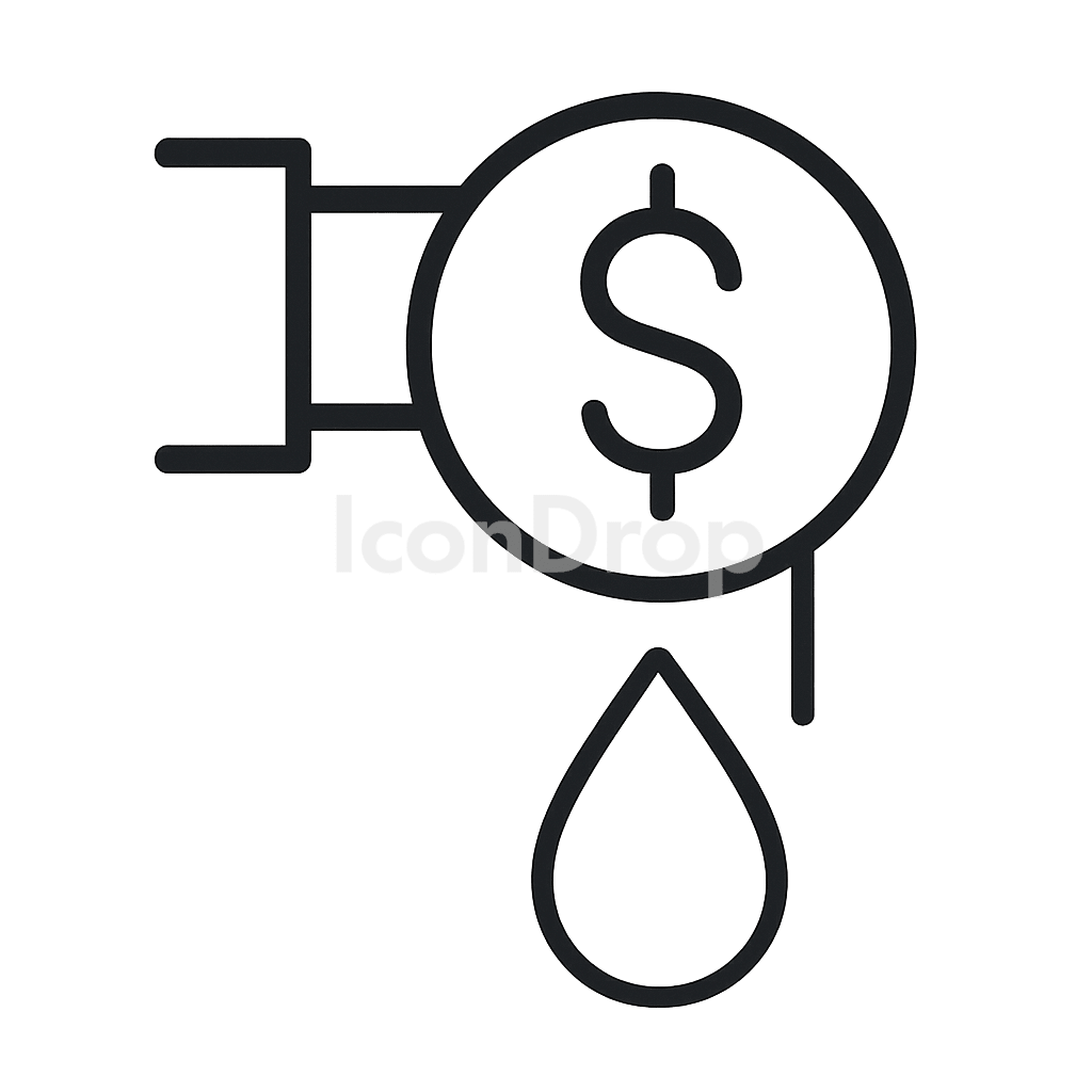 Non Revenue Water Icon Outline