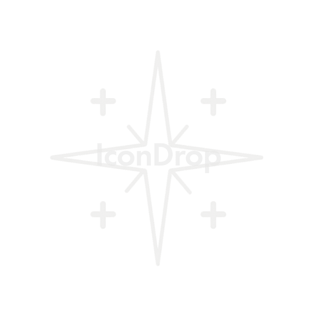 North Star Icon White Outline