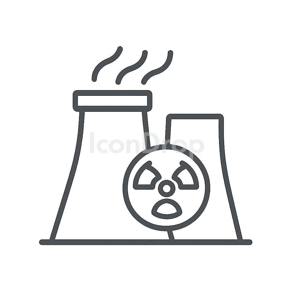 Nuclear Plant Icon Outline
