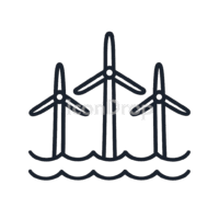 Offshore Wind Farm Icon Outline
