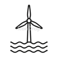 Offshore Wind Icon Outline