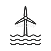 Offshore Wind Turbine Icon Outline