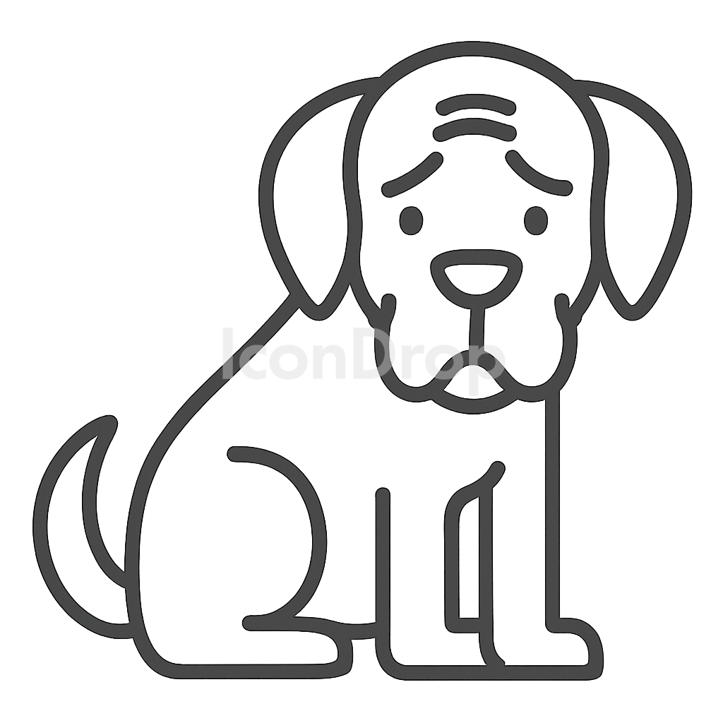 Old Dog Icon Outline