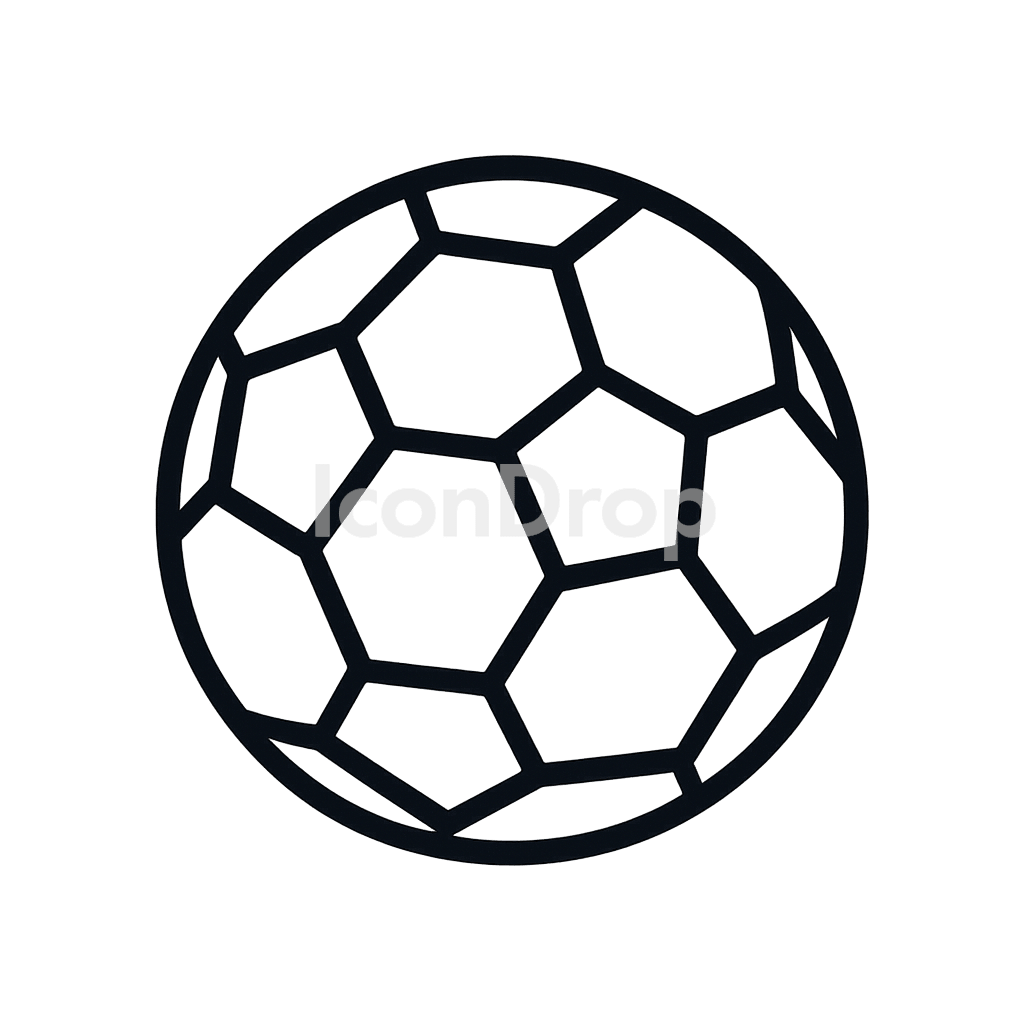 古いサッカーボールのアイコン アウトライン