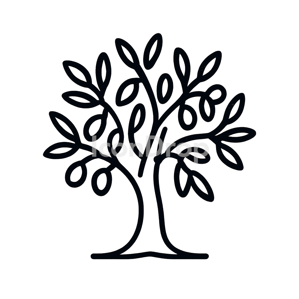 オリーブの木のアイコン アウトライン