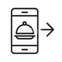 Online Food Delivery Icon Outline
