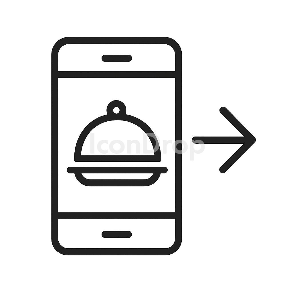 Online Food Delivery Icon Outline