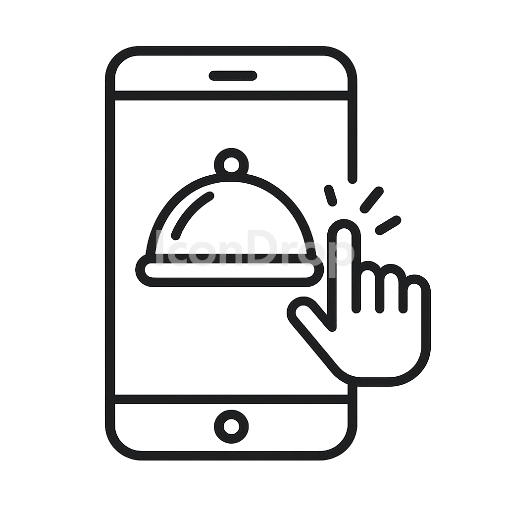 Online Food Order Icon Outline