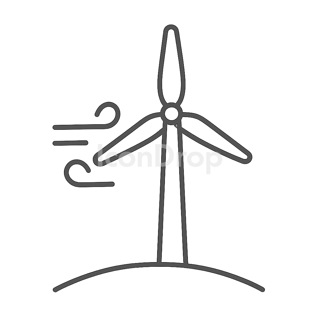 Onshore Wind Icon Outline