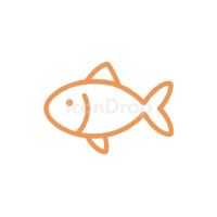 オレンジの魚のアイコン（アウトライン）