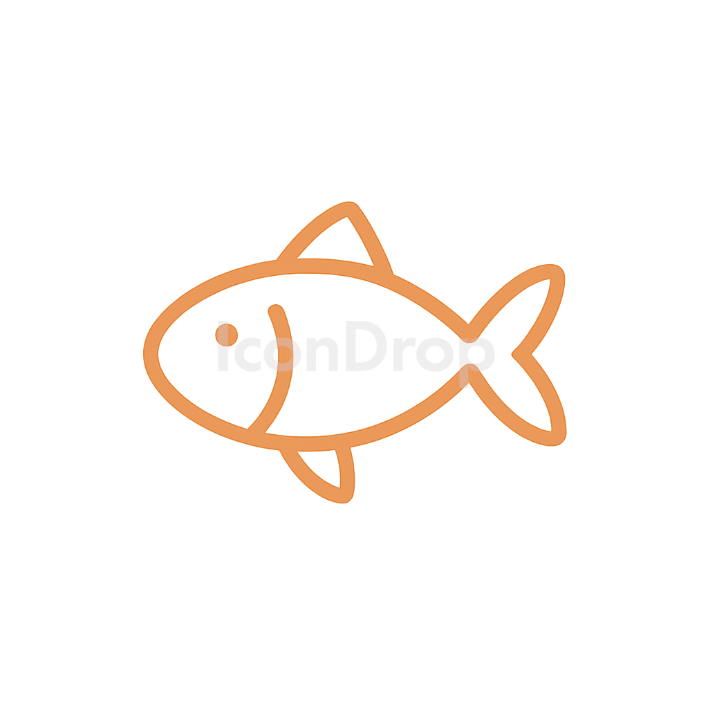 オレンジの魚のアイコン アウトライン