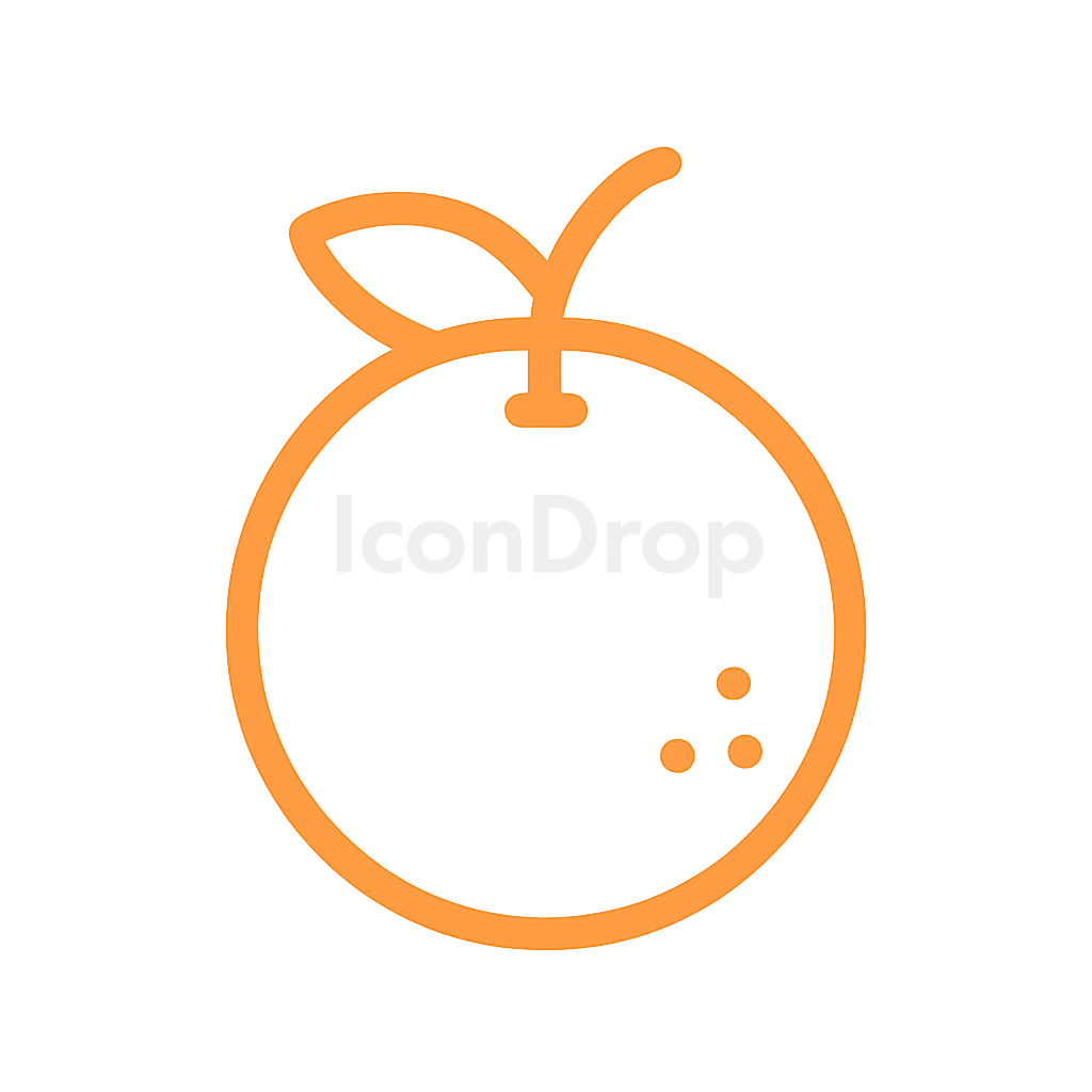 Orange Fruit Icon Outline