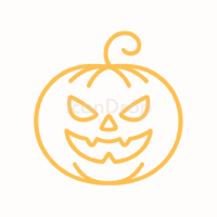 オレンジのハロウィンアイコン(アウトライン)