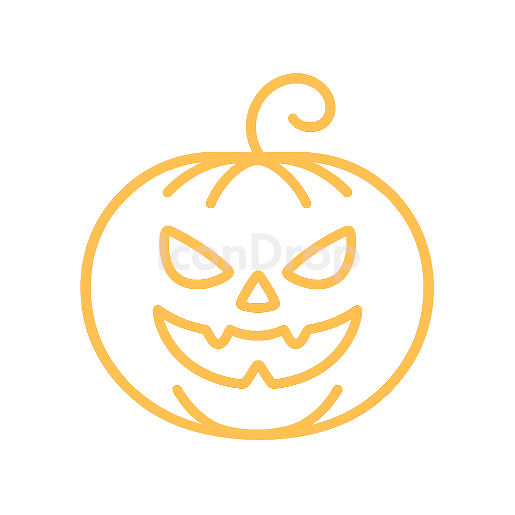 オレンジのハロウィンアイコン アウトライン
