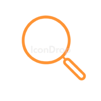 Orange Magnifying Glass Icon Outline