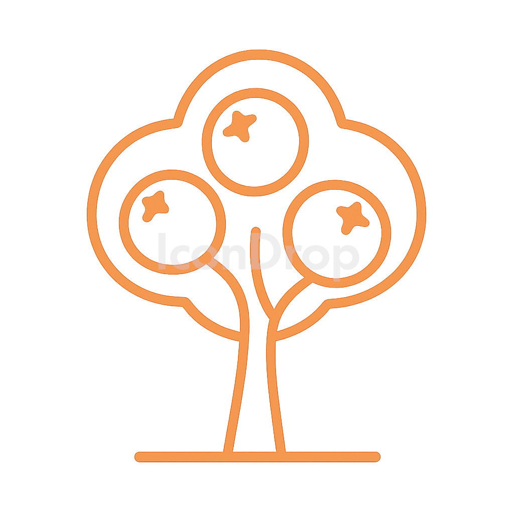 オレンジの木のアイコン アウトライン