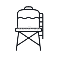 Overhead Water Tank Icon Outline
