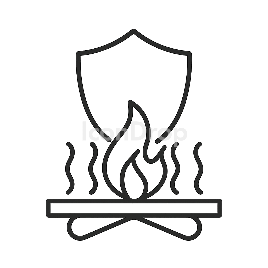 Overheat Protection Icon Outline
