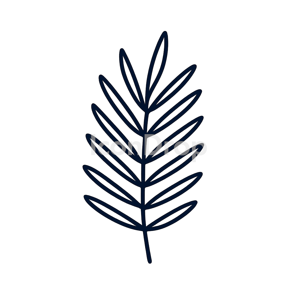 ヤシの葉のアイコン アウトライン