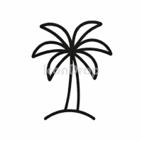 ヤシの葉のアイコン（アウトライン）
