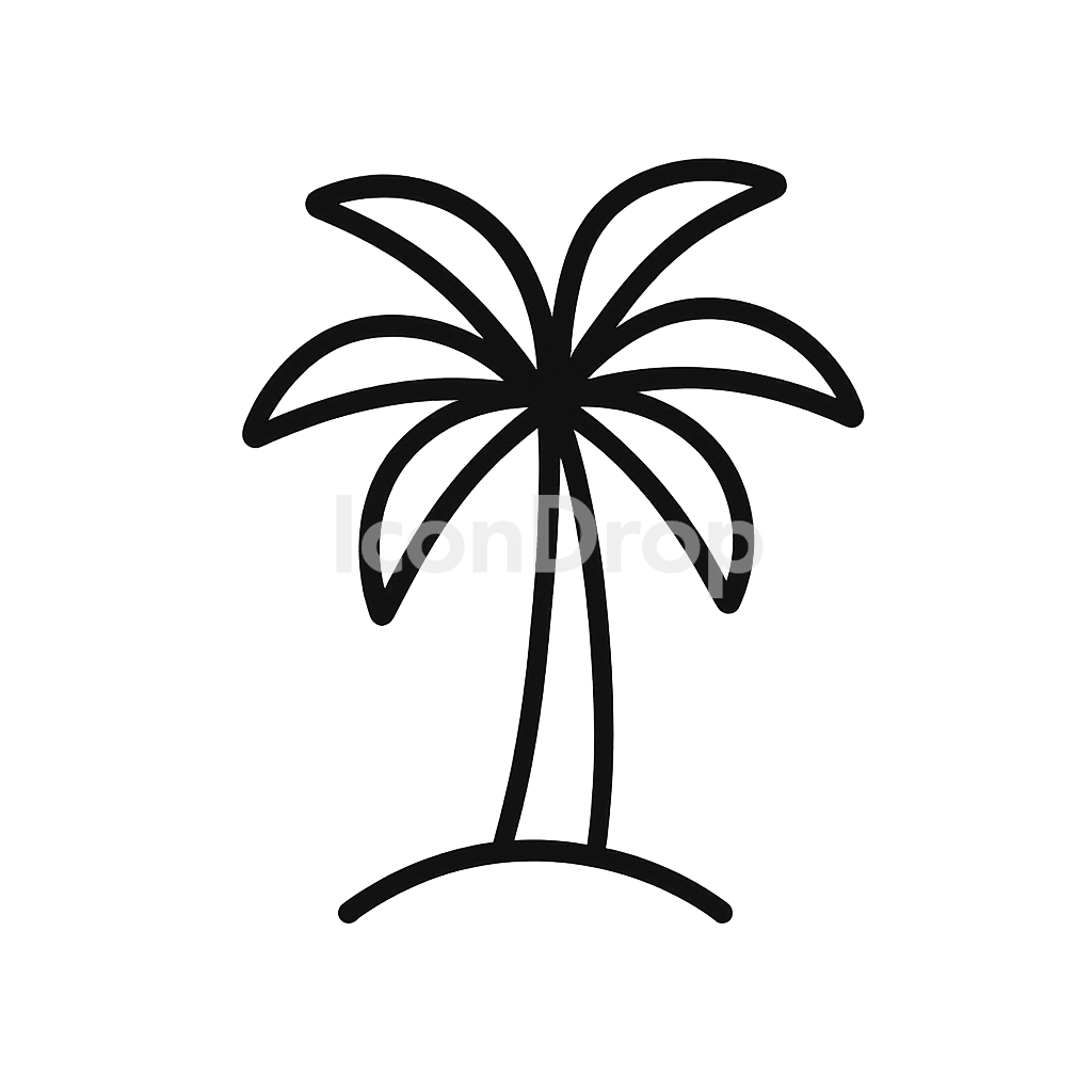 ヤシの木のアイコン アウトライン