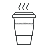 Paper Coffee Cup Icon Outline
