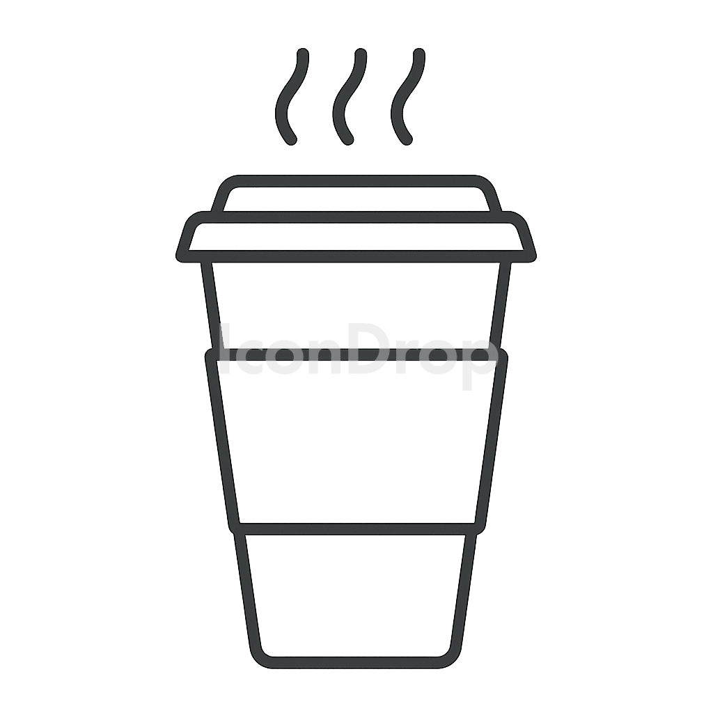 Paper Coffee Cup Icon Outline