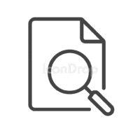 Paper With Magnifying Glass Icon Outline