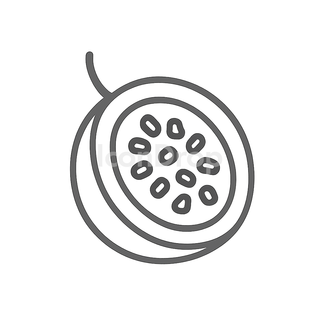 Passion Fruit Icon Outline
