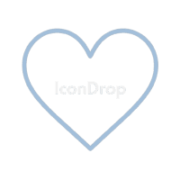 Pastel Blue Heart Icon Outline