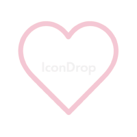 Pastel Pink Heart Icon Outline