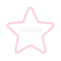Pastel Pink Star Icon Outline