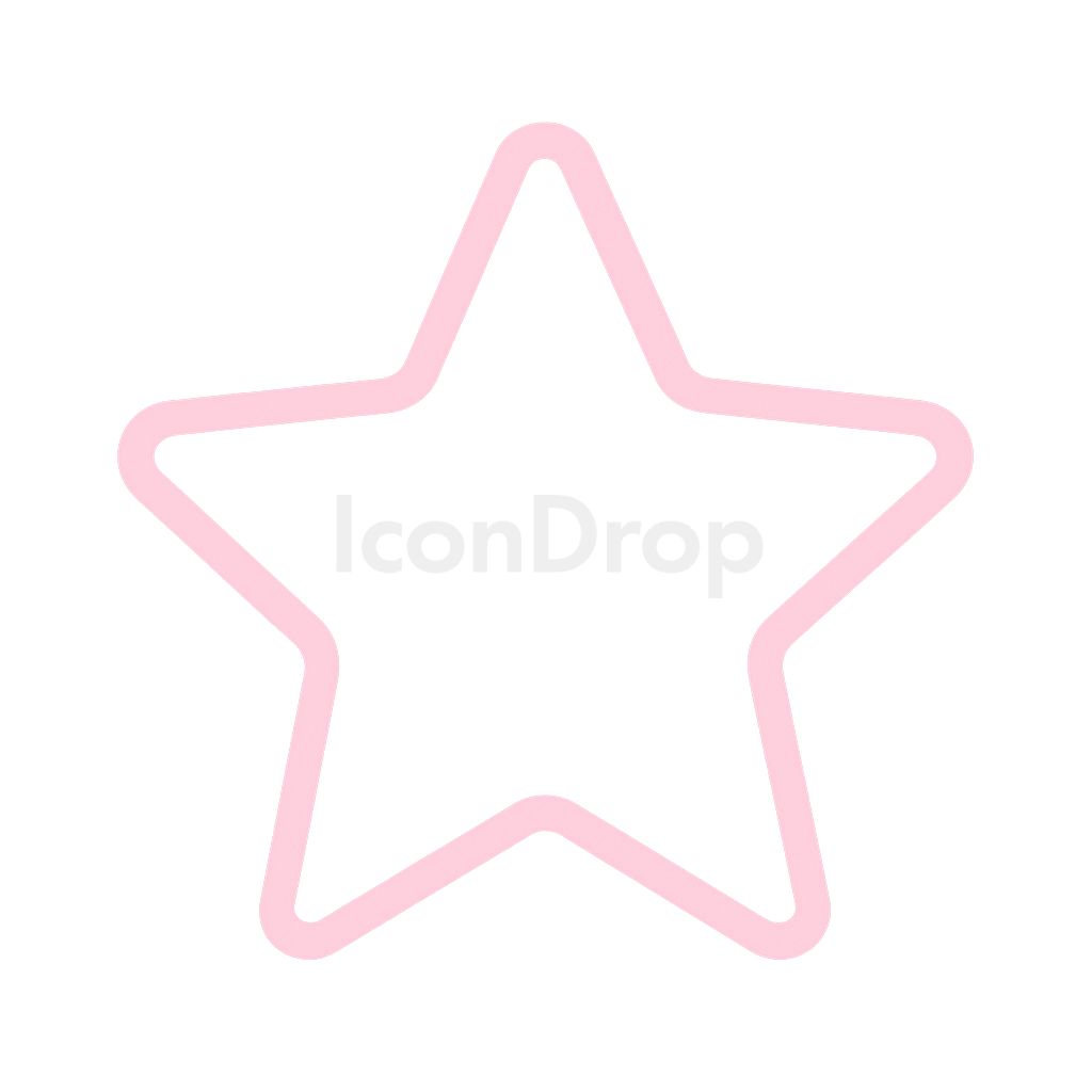 Pastel Pink Star Icon Outline