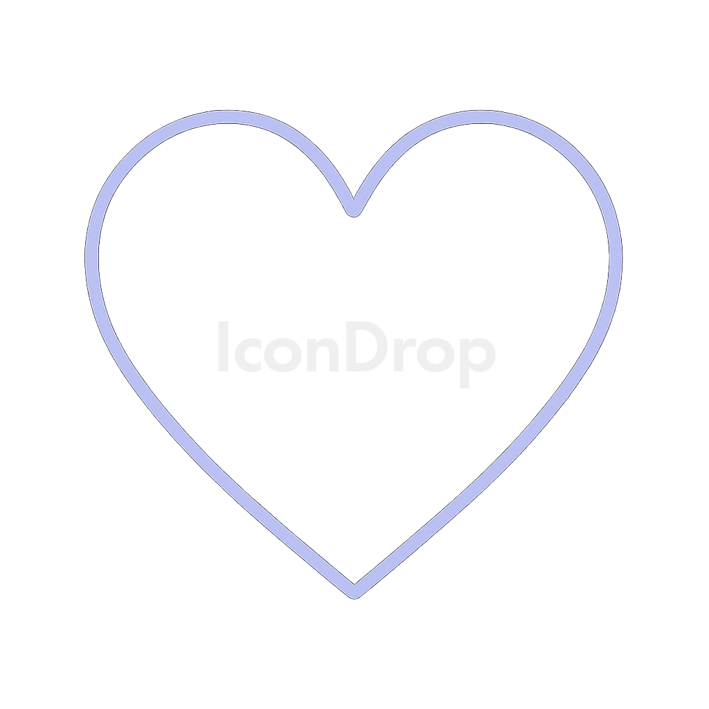 Pastel Purple Heart Icon Outline