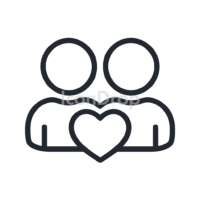 People Heart Icon Outline
