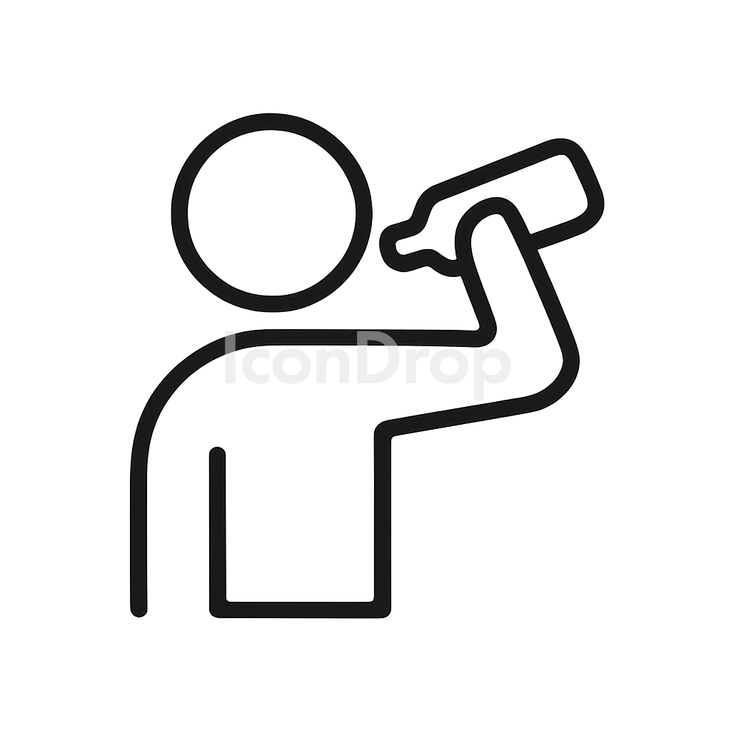 Person Drinking Water Icon Outline