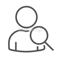 Person With Magnifying Glass Icon Outline